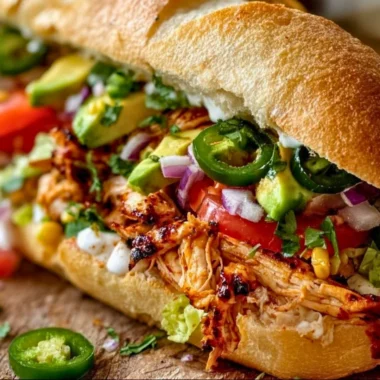 Delicious Chicken Torta Sandwich with fresh ingredients and rich flavors