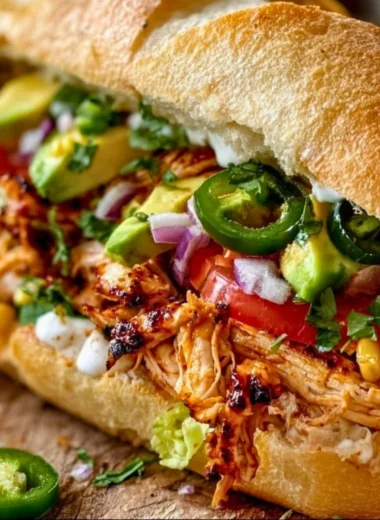 Delicious Chicken Torta Sandwich with fresh ingredients and rich flavors