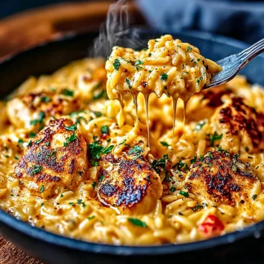 One-Pot Cajun Chicken Alfredo Orzo ready in 30 minutes