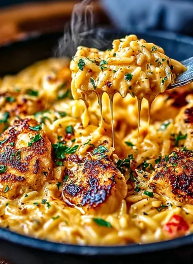 One-Pot Cajun Chicken Alfredo Orzo ready in 30 minutes