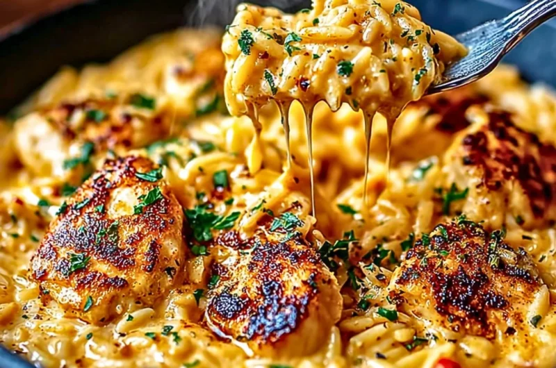 One-Pot Cajun Chicken Alfredo Orzo ready in 30 minutes