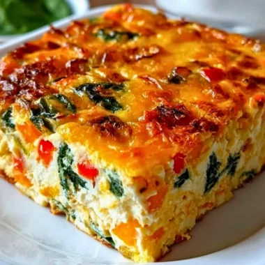 Cottage cheese and veggie bake fresh out of the oven