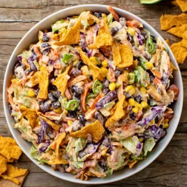 A hearty plate of Cowboy Cabbage, showcasing colorful vegetables and spices.