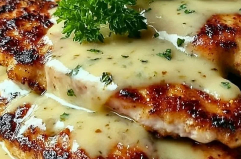 Plate of crispy Malibu chicken with tropical garnish and side dishes.