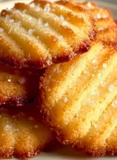 Freshly baked French salted butter cookies on a plate