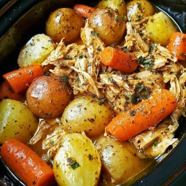 Crockpot Garlic Butter Chicken with herbs and spices