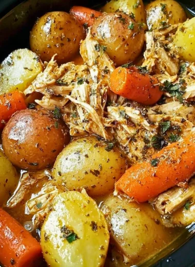 Crockpot Garlic Butter Chicken with herbs and spices