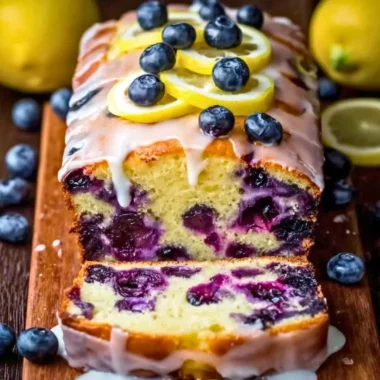 Homemade blueberry yogurt in a bowl topped with fresh blueberries