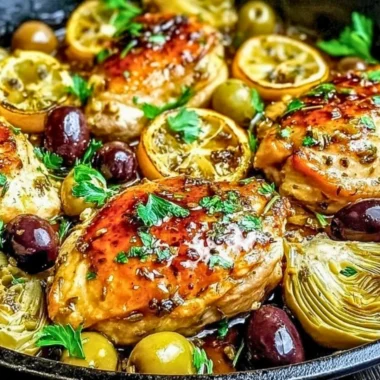 Succulent Mediterranean chicken dish with fresh herbs and vibrant vegetables
