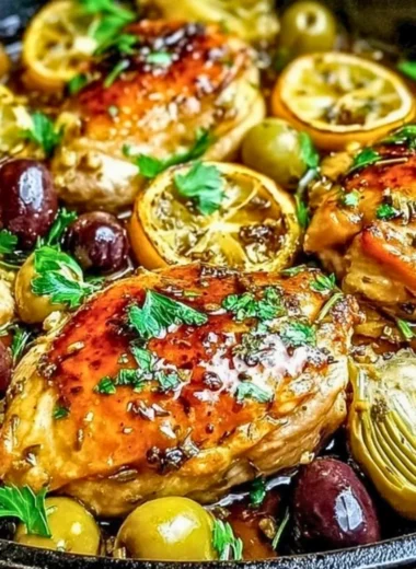 Succulent Mediterranean chicken dish with fresh herbs and vibrant vegetables