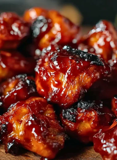 Sweet Baby Ray’s Crockpot Chicken served in a rustic bowl with herbs.