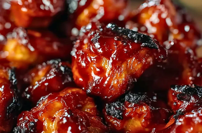 Sweet Baby Ray’s Crockpot Chicken served in a rustic bowl with herbs.