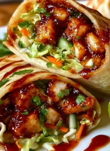 Delicious sweet chili chicken wraps with fresh ingredients and vibrant flavors