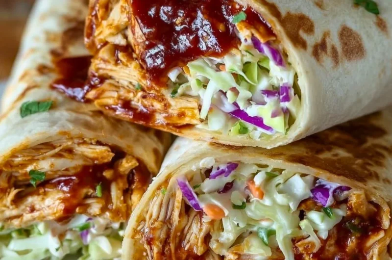 A delicious, healthy summer lunch wrap on a plate with fresh ingredients.