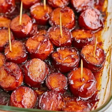 Grilled BBQ sausage on the barbecue with garnish