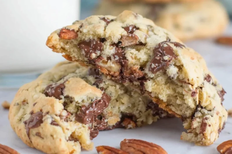 Delicious oatmeal chocolate chip cookies fresh from the oven