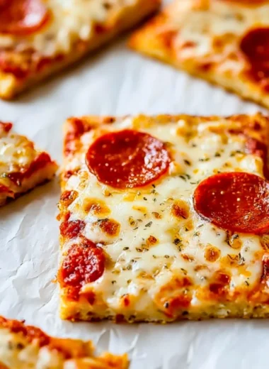 Delicious Chicken Crust Pizza topped with fresh vegetables and cheese