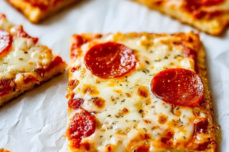 Delicious Chicken Crust Pizza topped with fresh vegetables and cheese