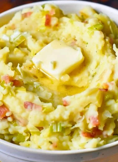 Delicious serving of Colcannon, an Irish potato and greens dish.