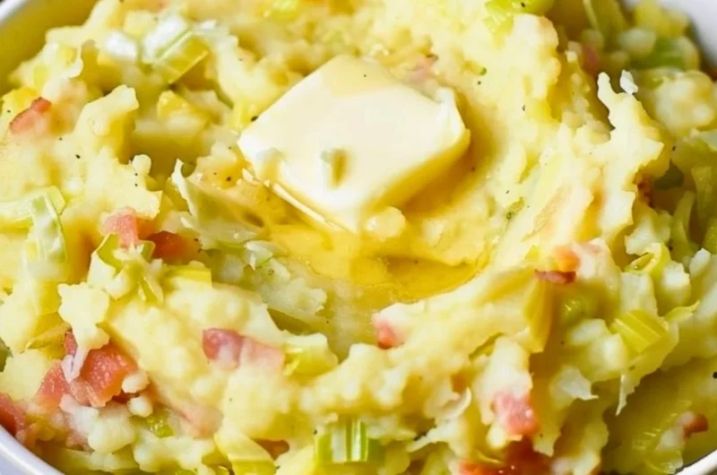 Delicious serving of Colcannon, an Irish potato and greens dish.