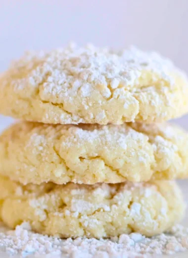 Delicious cream cheese cookies on a plate, perfect for dessert lovers.