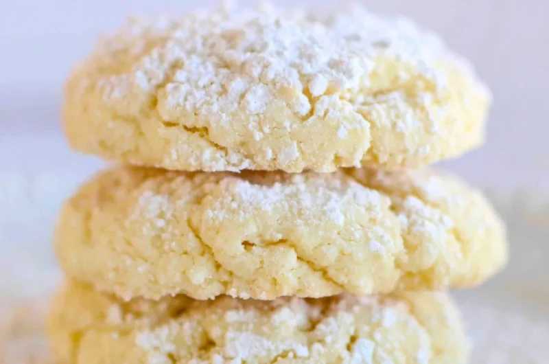 Delicious cream cheese cookies on a plate, perfect for dessert lovers.
