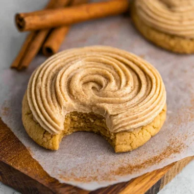 Delicious homemade CRUMBL churro cookie on a plate