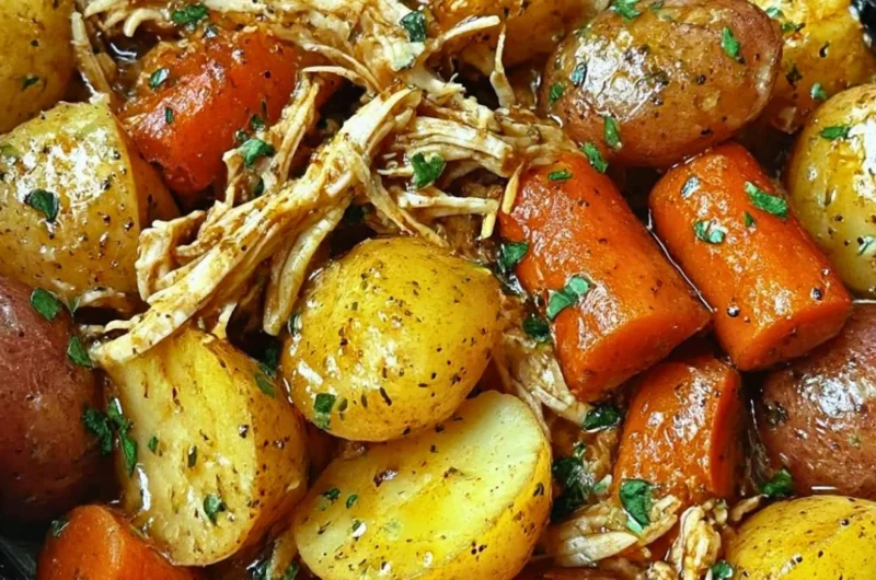 Delicious Garlic Butter Chicken cooked in a Crockpot for tender results.