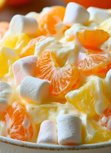 Bowl of colorful Hawaiian fruit salad with tropical ingredients