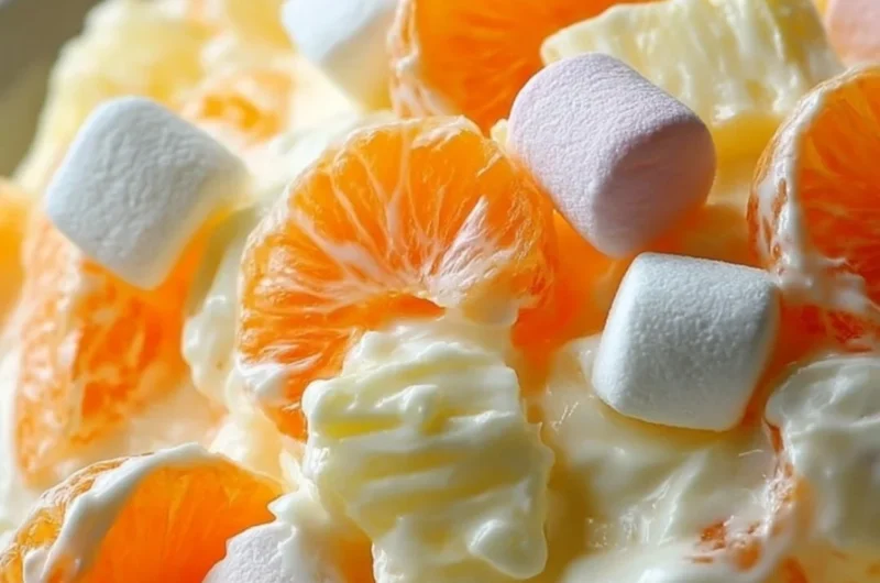 Colorful Hawaiian Fruit Salad with tropical fruits like pineapple and mango.