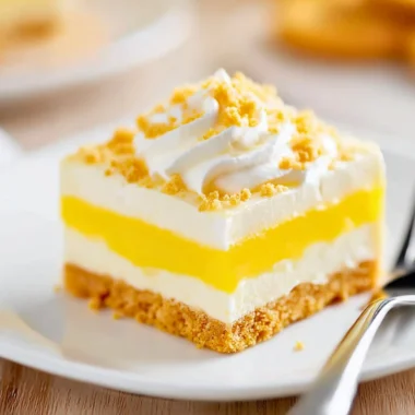 Heavenly Oreo Lemon Dessert with layers of Oreos and lemon cream