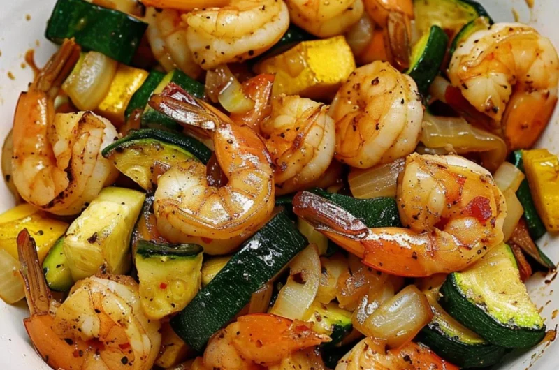 Hibachi shrimp rice bowl with vegetables and sauce