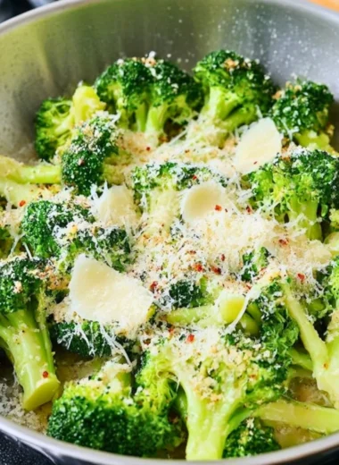 Delicious Garlic Parmesan Broccoli served as a healthy side dish.