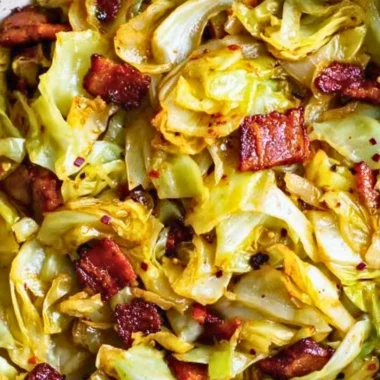 Delicious Southern fried cabbage served as a side dish