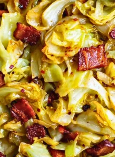 Delicious Southern fried cabbage served as a side dish