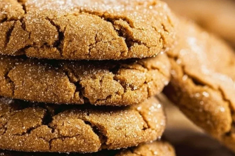Freshly baked ginger molasses cookies inspired by Starbucks recipe
