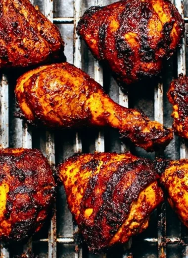 Juicy BBQ chicken served on a grill with flavorful marinade
