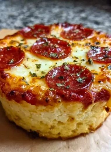 Delicious Cottage Cheese Pizza Bowl topped with fresh ingredients