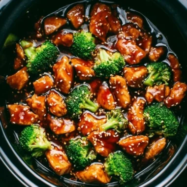 Delicious Dump and Go Crockpot Teriyaki Chicken meal ready to serve.