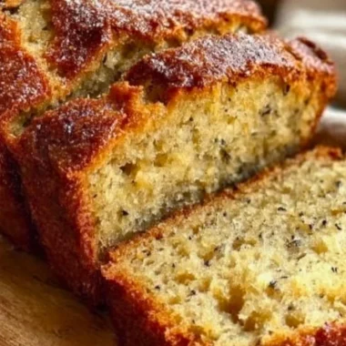Moist banana bread made with 3 ripe bananas from Blissful Bite