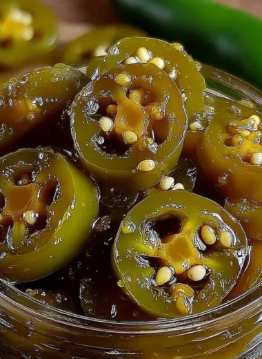 Pioneer Woman's Texas Cowboy Candy dish featuring sweet and spicy jalapeños.