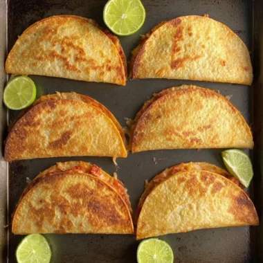 Delicious baked chicken tacos ready to serve on a plate