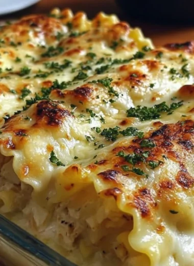 Creamy Chicken Alfredo Lasagna Rolls served on a plate
