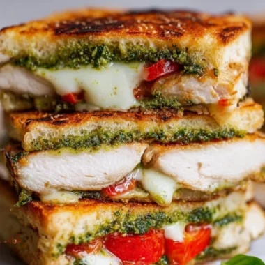 Delicious Chicken Pesto Sandwich with fresh ingredients and vibrant flavors