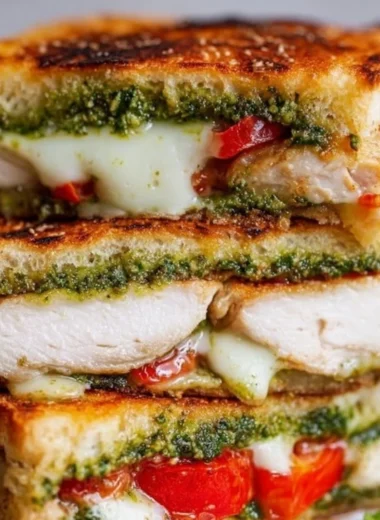 Delicious Chicken Pesto Sandwich with fresh ingredients and vibrant flavors