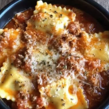Crockpot Ravioli Lasagna - a delicious and easy comfort food dish