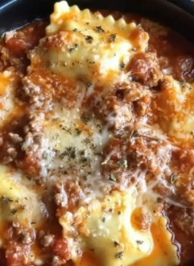 Crockpot Ravioli Lasagna - a delicious and easy comfort food dish
