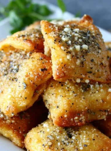 Hot and crispy Garlic Parmesan Pizza Rolls ready to be enjoyed