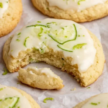 Delicious Key Lime Cookies with a zesty lime frosting on top