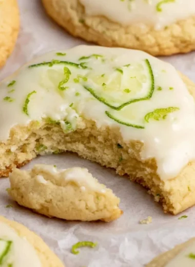 Delicious Key Lime Cookies with a zesty lime frosting on top